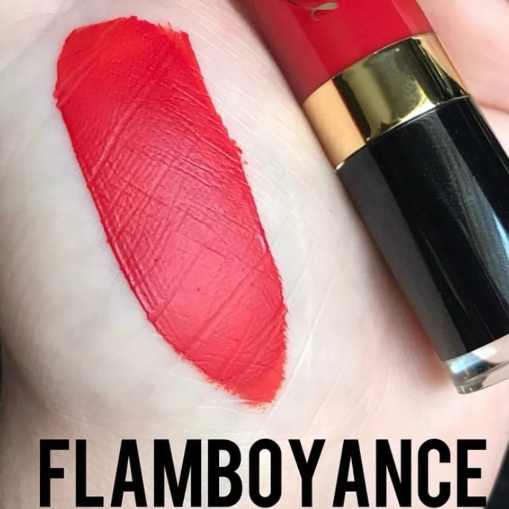 Give Me Glow Cosmetics Flamboyance Matte Liquid Lipstick Pin-Up Red Retro NWT
